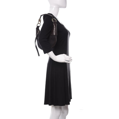 Gucci Denim Monogram Half Moon Hobo Dark Brown 2 of 12