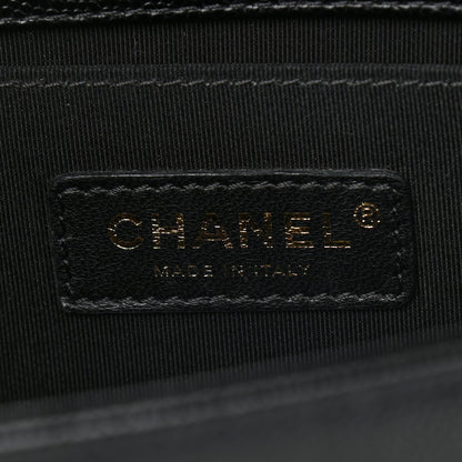 Chanel Caviar Chevron Quilted Medium Boy Flap Black 6 of 9