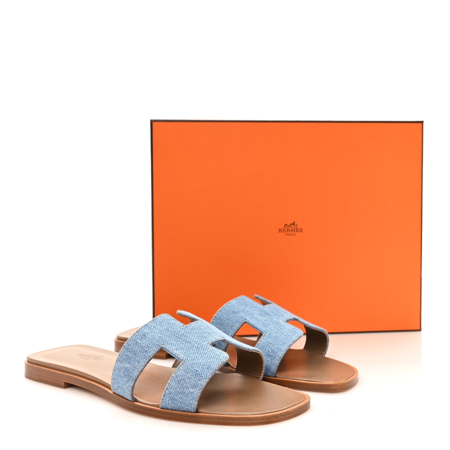 Denim Canvas Oran Sandals 39 Bleu Clair