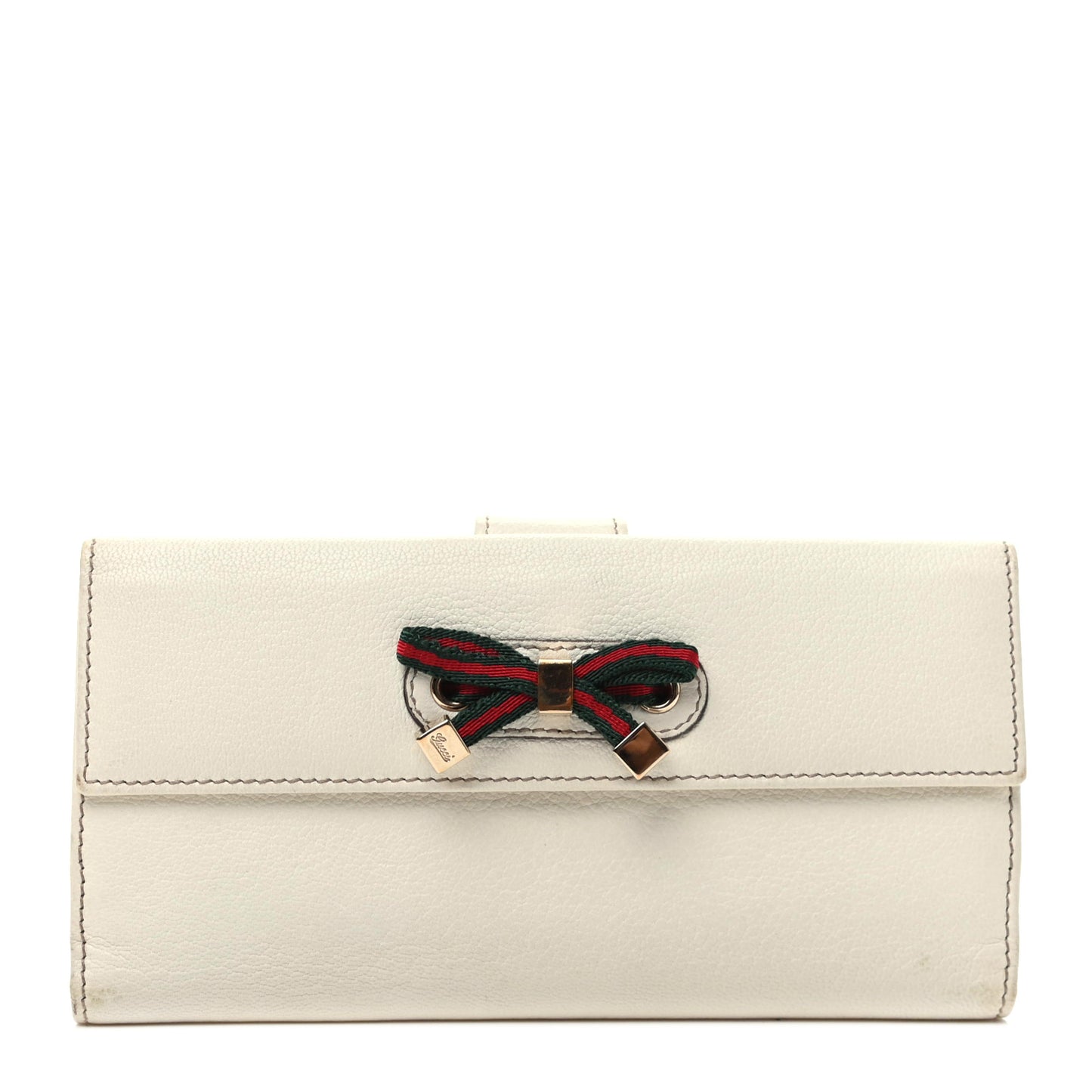 Calfskin Princy Continental Wallet White