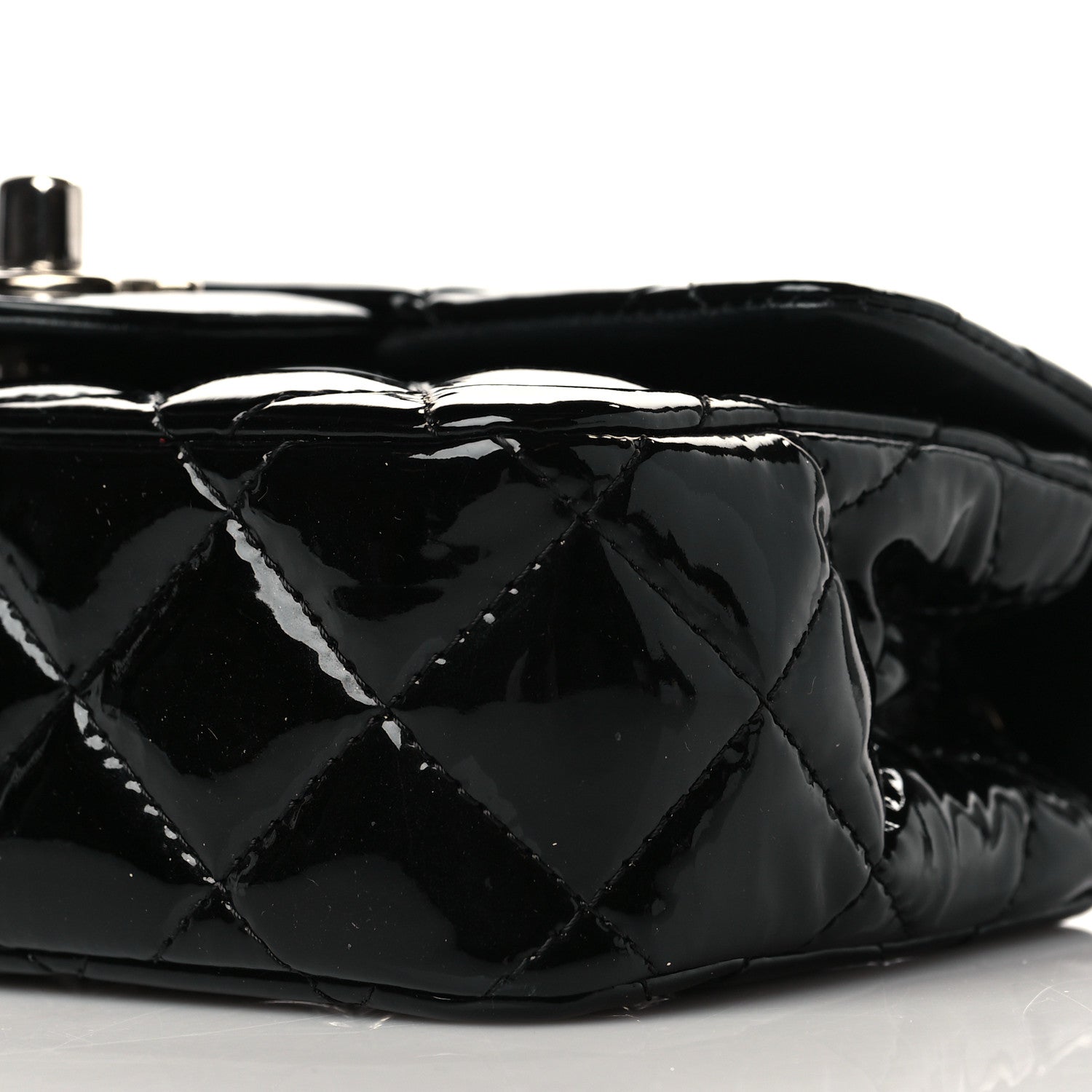 Chanel Patent Calfskin Quilted Extra Mini Rectangular Flap Black 6 of 11