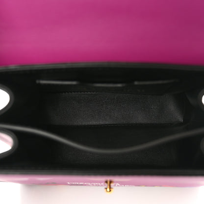 Dolce & Gabbana Calfskin Graffiti Printed Welcome Satchel Purple Black 5 of 9