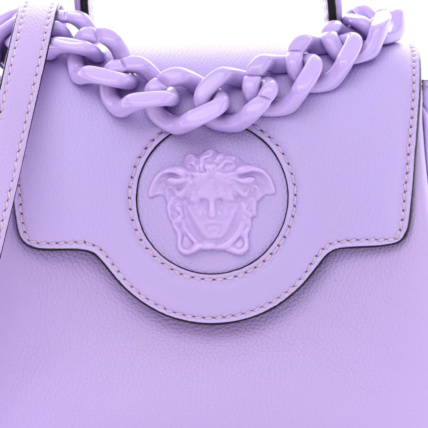Calfskin Small La Medusa Top Handle Handbag Lilac