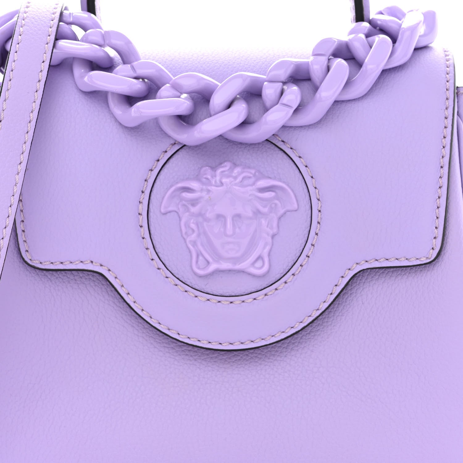 Versace Calfskin Small La Medusa Top Handle Handbag Lilac 8 of 12