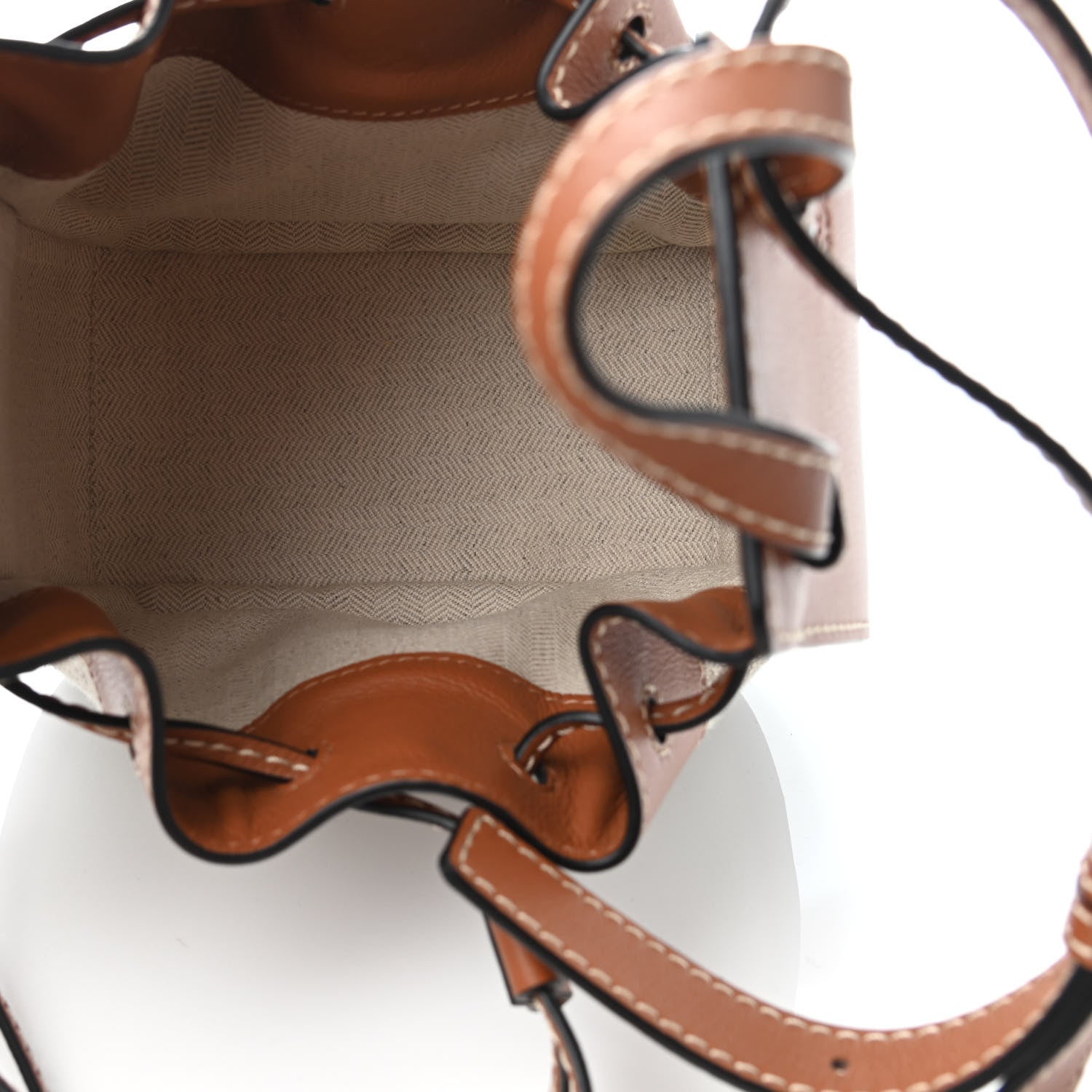 Loewe Calfskin Canvas Mini Hammock Shoulder Bag Natural Tan 4 of 4