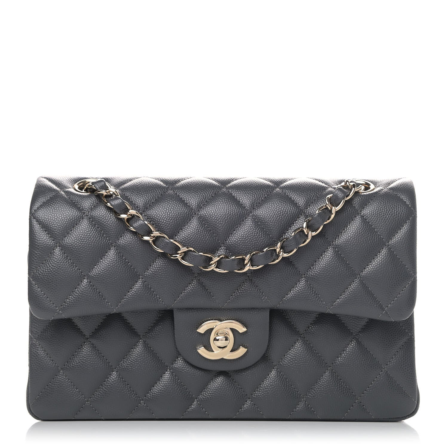 Chanel Caviar Quilted Small Double Flap Dark Grey 1 of 4