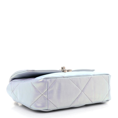 Chanel Iridescent Calfskin Quilted Medium Chanel 19 Flap Light Purple Blue 4 of 10
