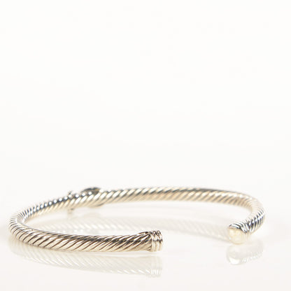 David Yurman Sterling Silver Diamond 4mm X Cable Bracelet 3 of 6