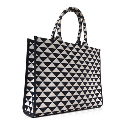 Prada Jacquard Saffiano Triangolo Symbole Embroidered Large Tote Baltico Talco 3 of 9