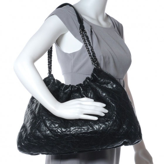 Chanel Caviar Quilted Large Elastic Tote Black 2 of 7