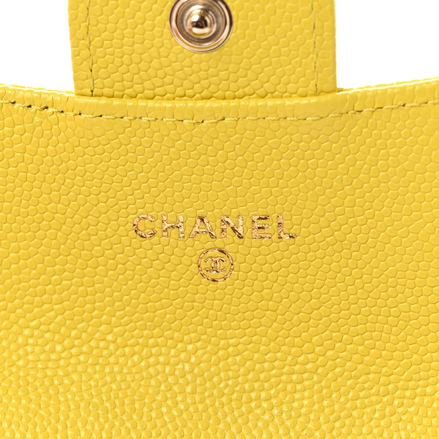 Chanel Caviar Quilted Flap Card Holder Wallet Yellow 6 of 12