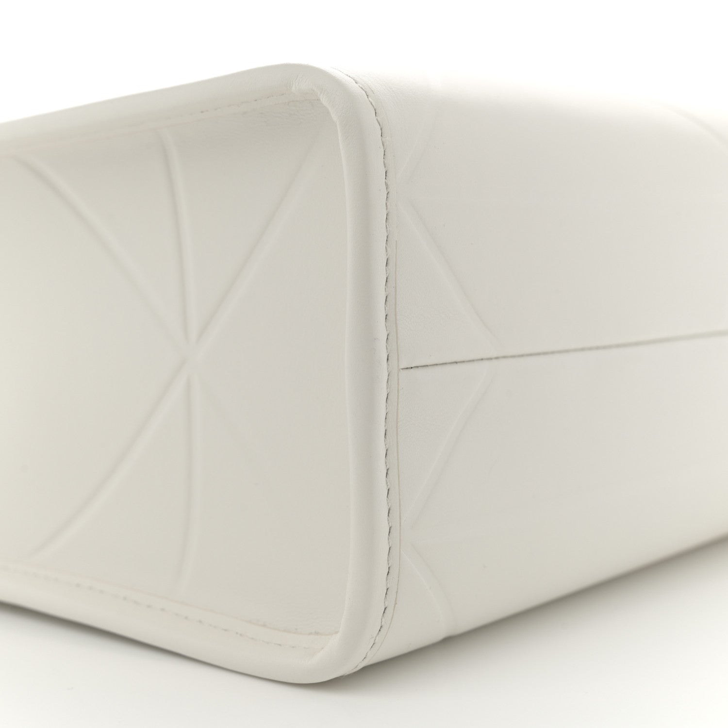 Prada Soft Calfskin Triangolo Symbole Embossed Small White 9 of 10