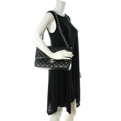 Chanel Caviar Quilted Jumbo Double Flap Black 2 of 8