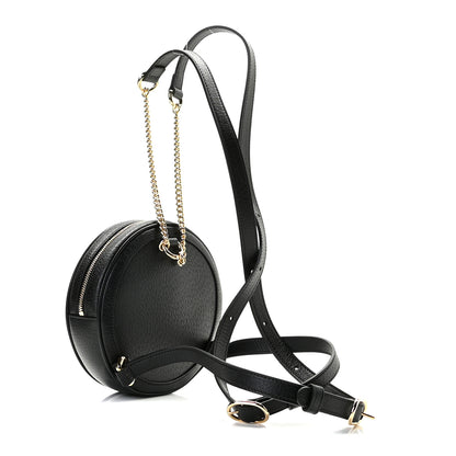 Gucci Grained Calfskin Web Mini Ophidia Round Backpack Black 2 of 8