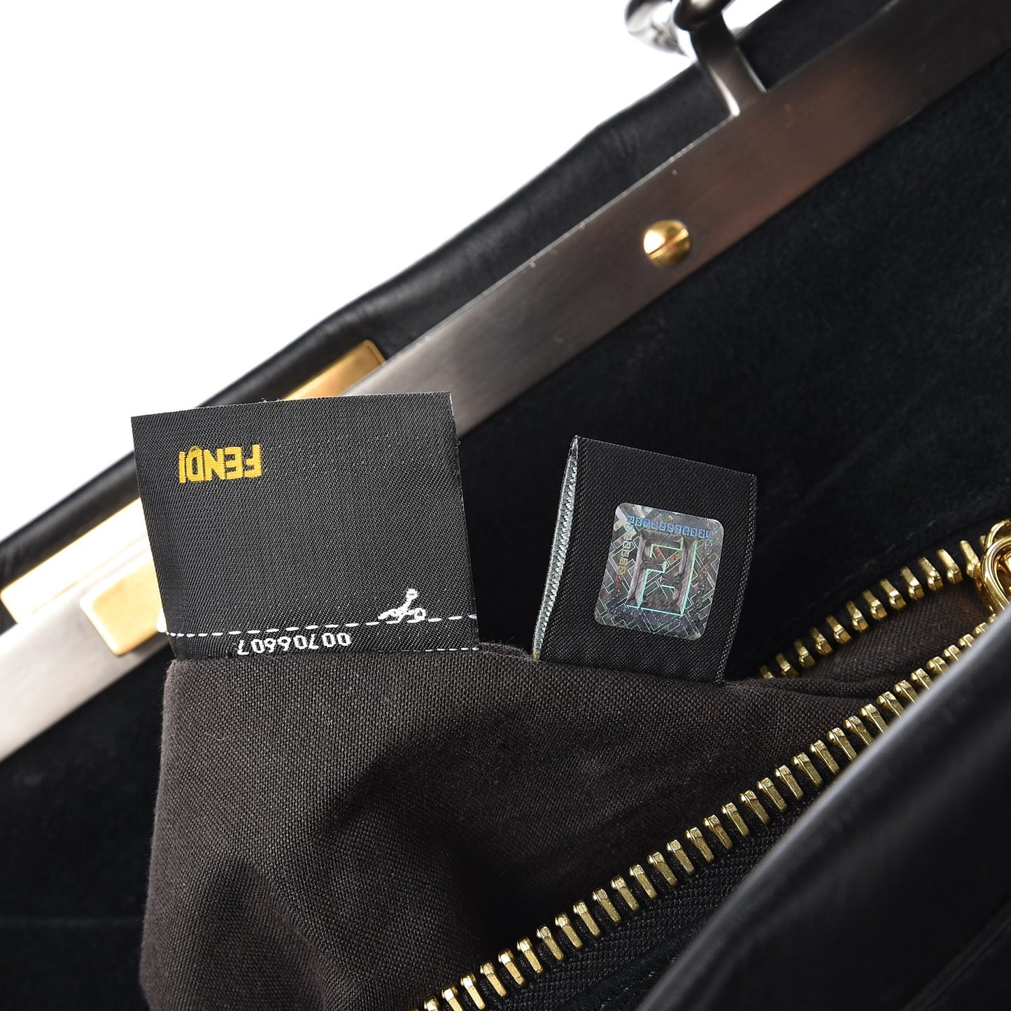 Vitello Suede Large Peekaboo Iconic Satchel Black