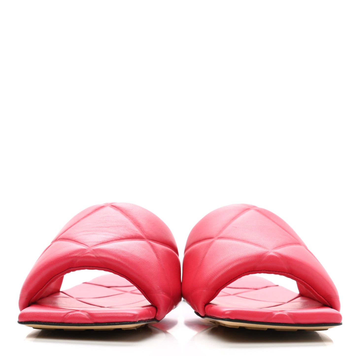 Nappa Quilted Rubber Lido Flat Sandals 37 Lollipop