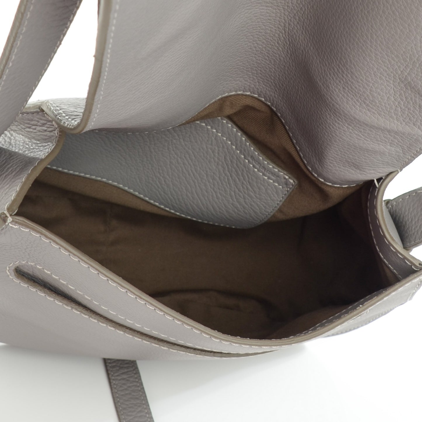 Calfskin Medium Marcie Round Crossbody Bag Cashmere Grey