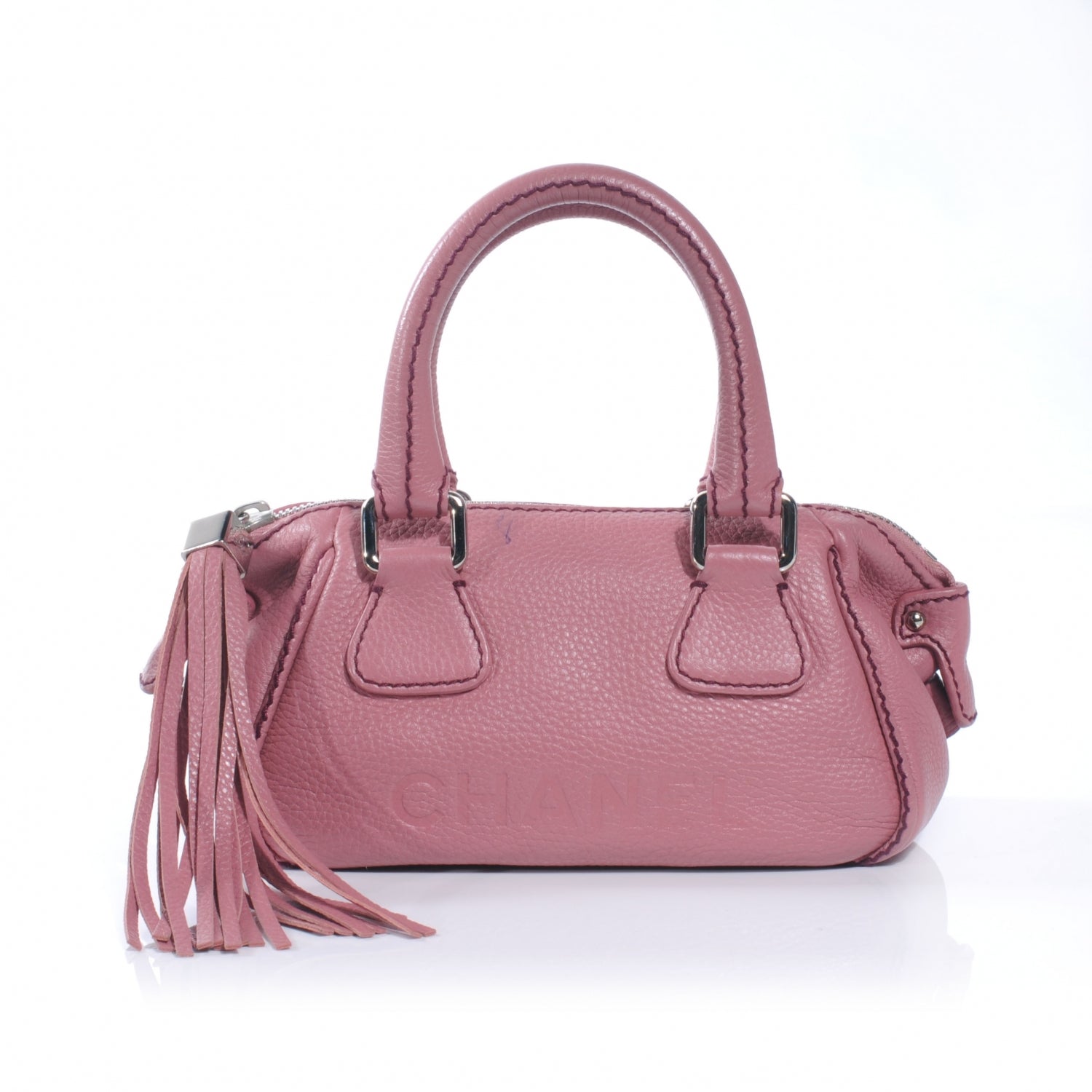 Chanel Leather Small Tassel Handbag Pink 1 of 10