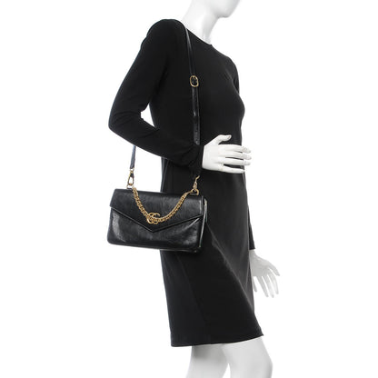 Gucci Calfskin Diagonal GG Medium Thiara Double Envelope Shoulder Bag Emerald Green Black 3 of 11