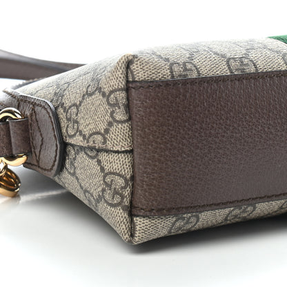 Gucci GG Supreme Monogram Textured Dollar Calfskin Web Small Ophidia Dome Shoulder Bag Beige Ebony New Acero 8 of 9