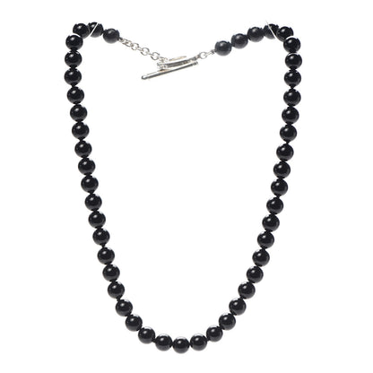Tiffany Sterling Silver Black Onyx Bead Toggle Necklace 3 of 6