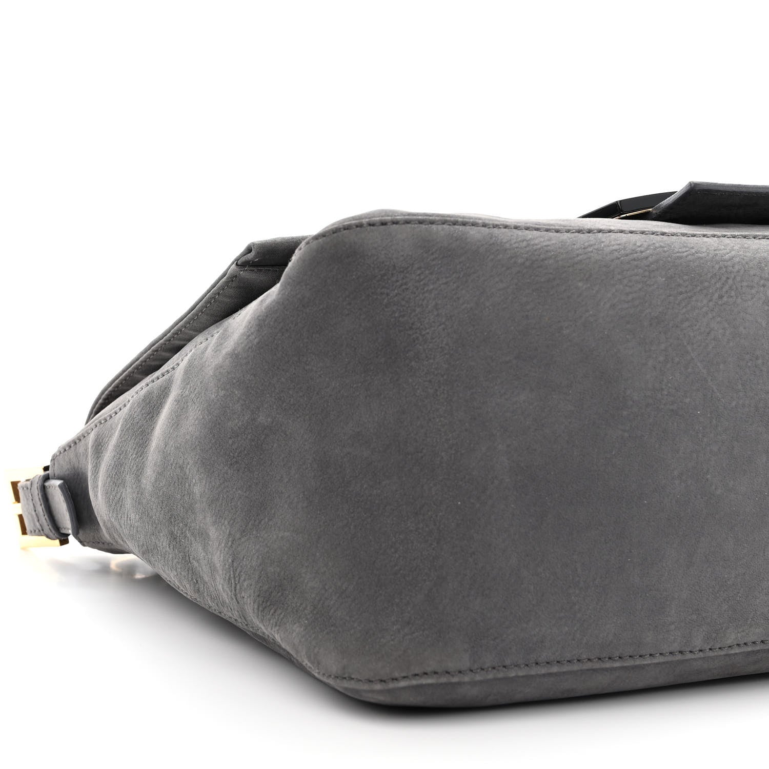Fendi Vitello Savana Big Mama Baguette Grigio Tartaruga Natural 9 of 10