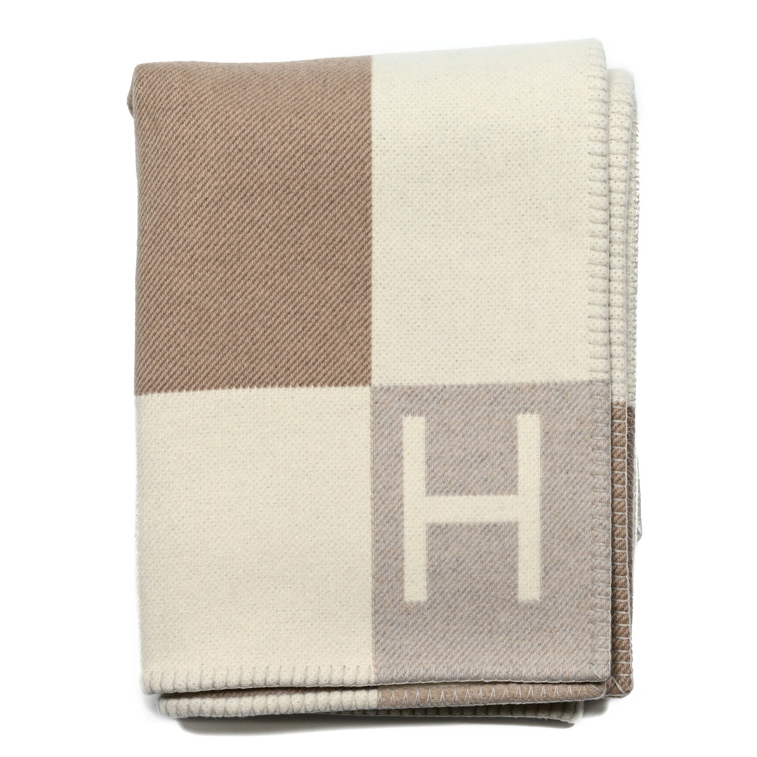 Hermes Wool Cashmere Avalon Vibration Blanket Ecru Naturel 1 of 3