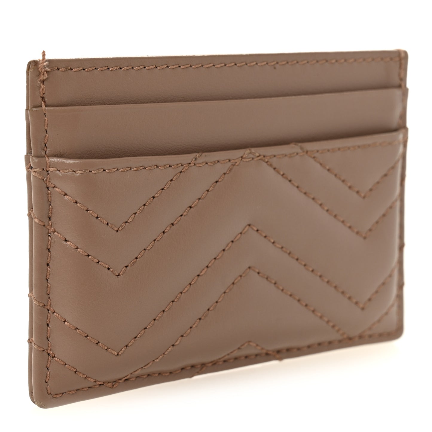 Calfskin Matelasse GG Marmont Card Holder Porcelain Rose