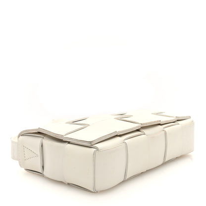 Bottega Veneta Lambskin Maxi Intrecciato Cassette Crossbody Bag White 4 of 9
