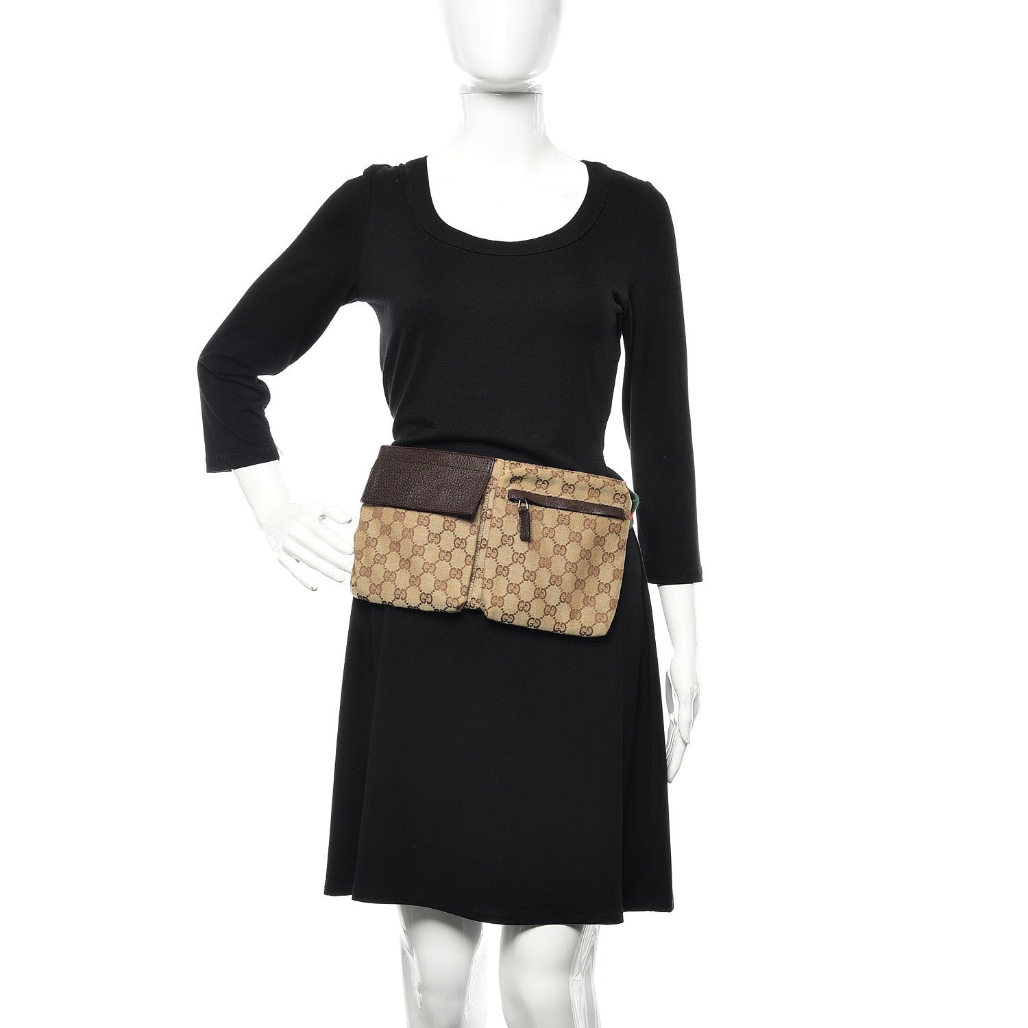 Gucci Monogram Web Belt Bag Dark Brown 2 of 9