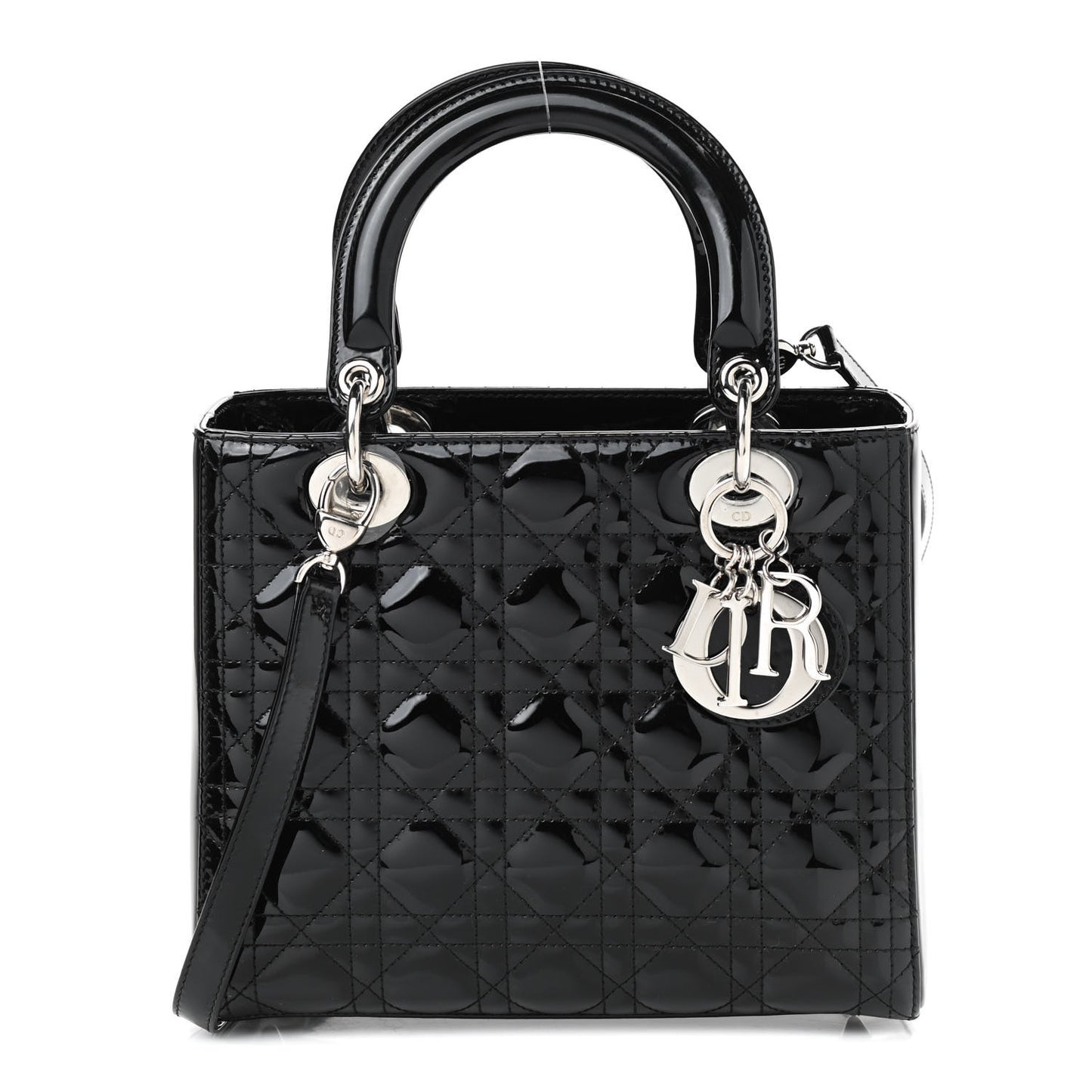 Patent Cannage Medium Lady Dior Black