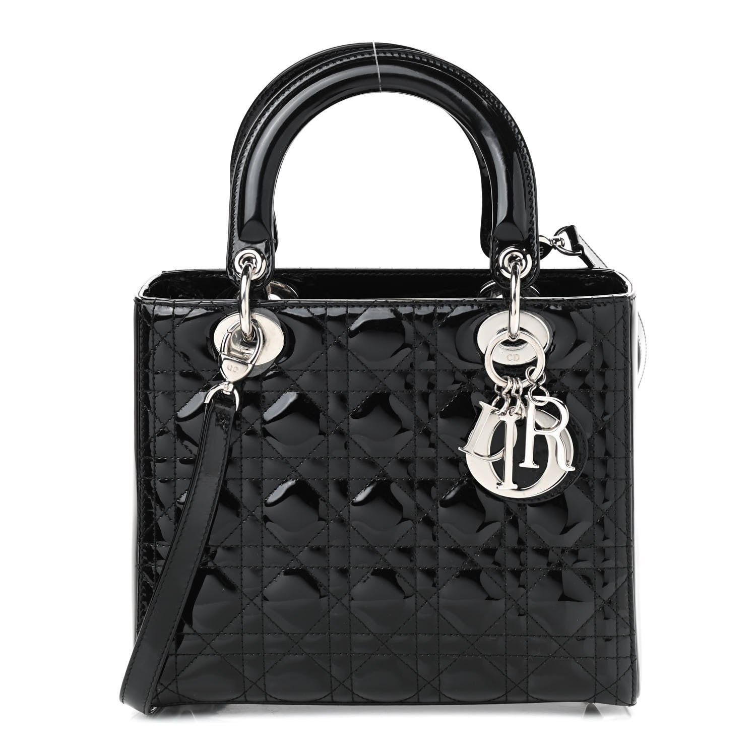 Christian Dior Patent Cannage Medium Lady Dior Black 1 of 9