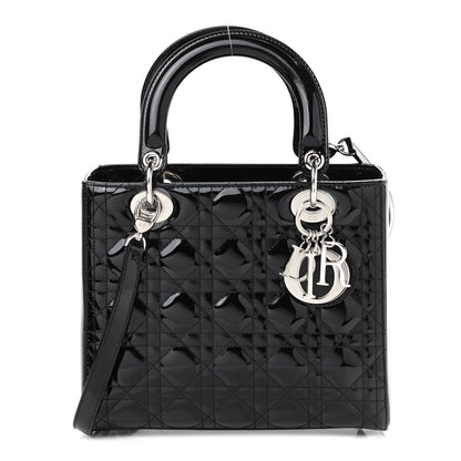 Christian Dior Patent Cannage Medium Lady Dior Black 1 of 9