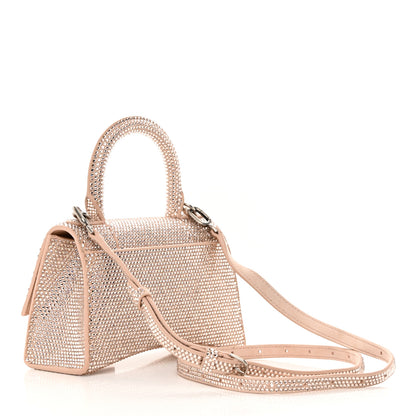 Balenciaga Strass Suede Hourglass Top Handle Bag XS Rose Gold 3 of 15
