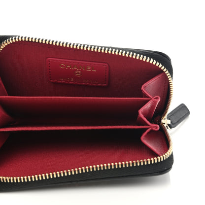 Chanel Lambskin Quilted Chanel 19 Zip Around Coin Purse Wallet Black 5 of 8