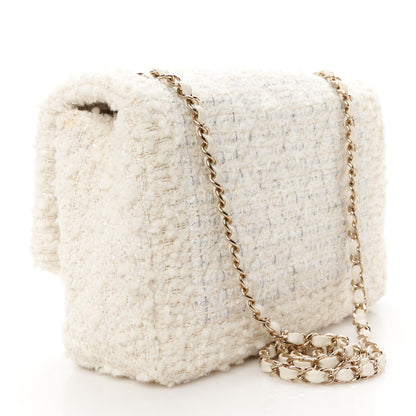 Chanel Tweed Medium Single Flap White 3 of 10