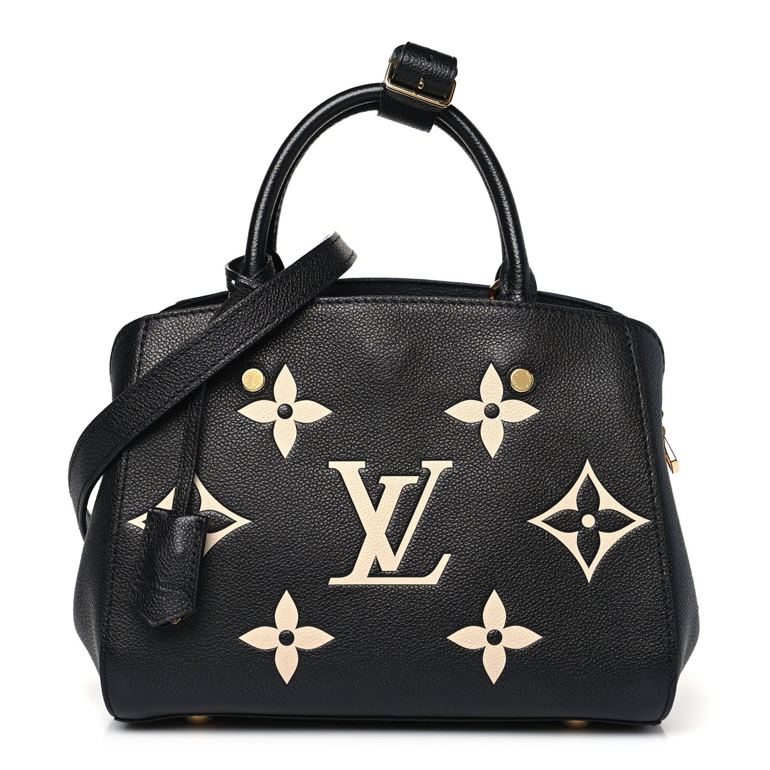 Louis Vuitton Empreinte Monogram Giant Montaigne BB Black Beige 1 of 8