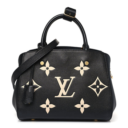 Louis Vuitton Empreinte Monogram Giant Montaigne BB Black Beige 1 of 8