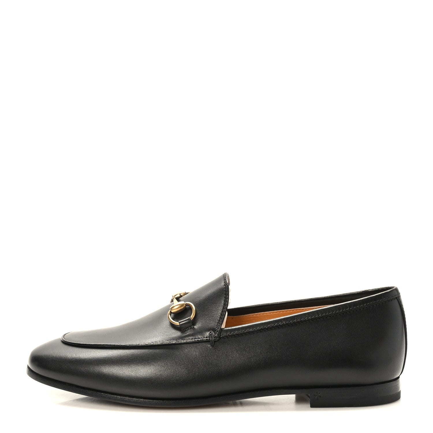 Gucci Calfskin Womens Jordaan Loafers 37.5 Black 1 of 9