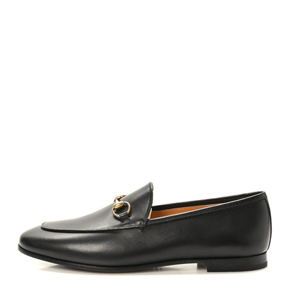 Gucci Calfskin Womens Jordaan Loafers 37.5 Black 1 of 9