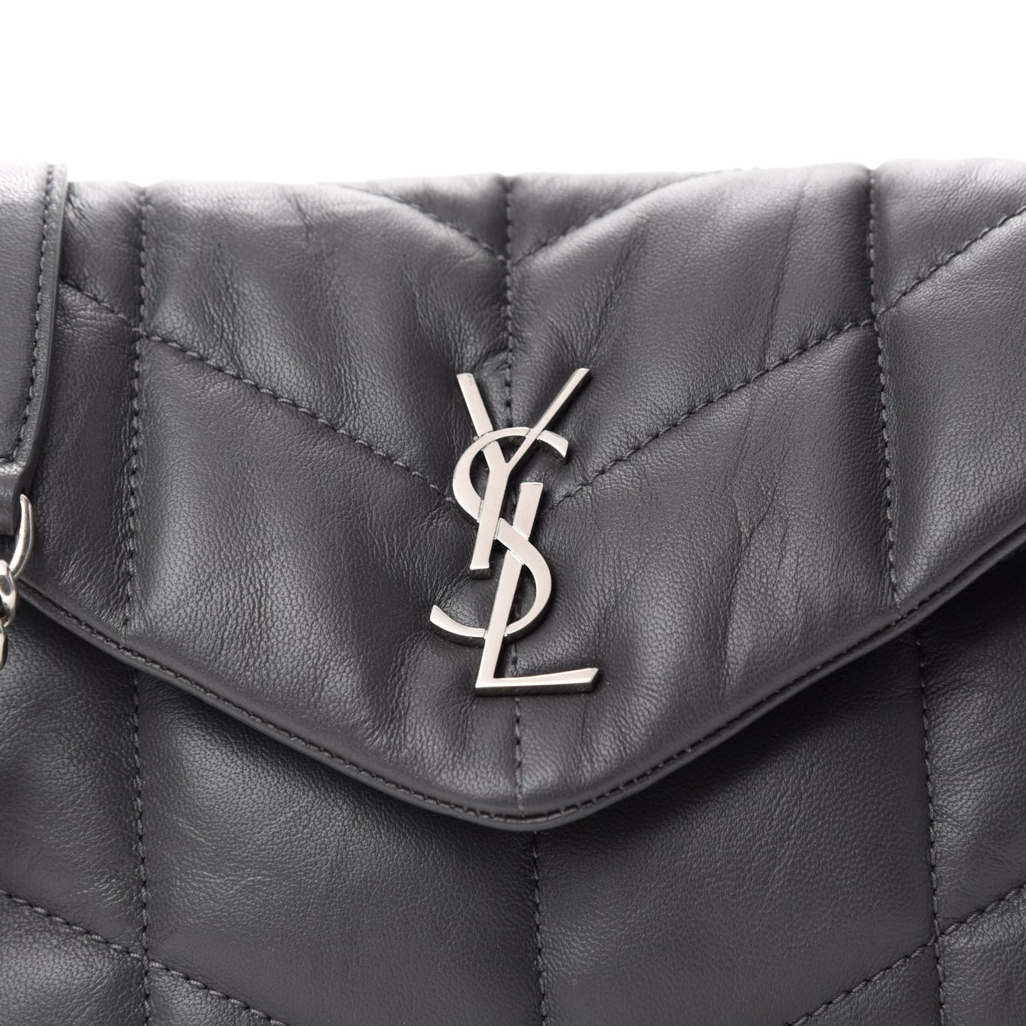 Lambskin Quilted Toy Loulou Puffer Monogram Chain Satchel Storm