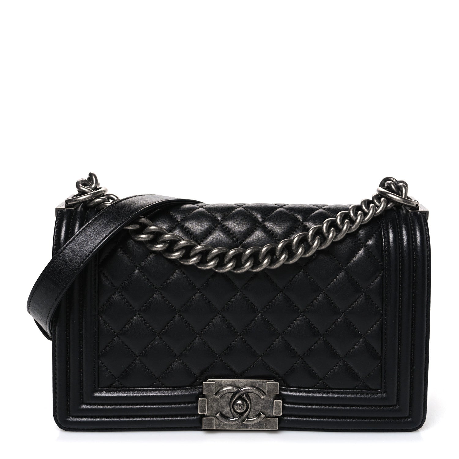 Chanel Lambskin Quilted Medium Boy Flap Black 1 of 10