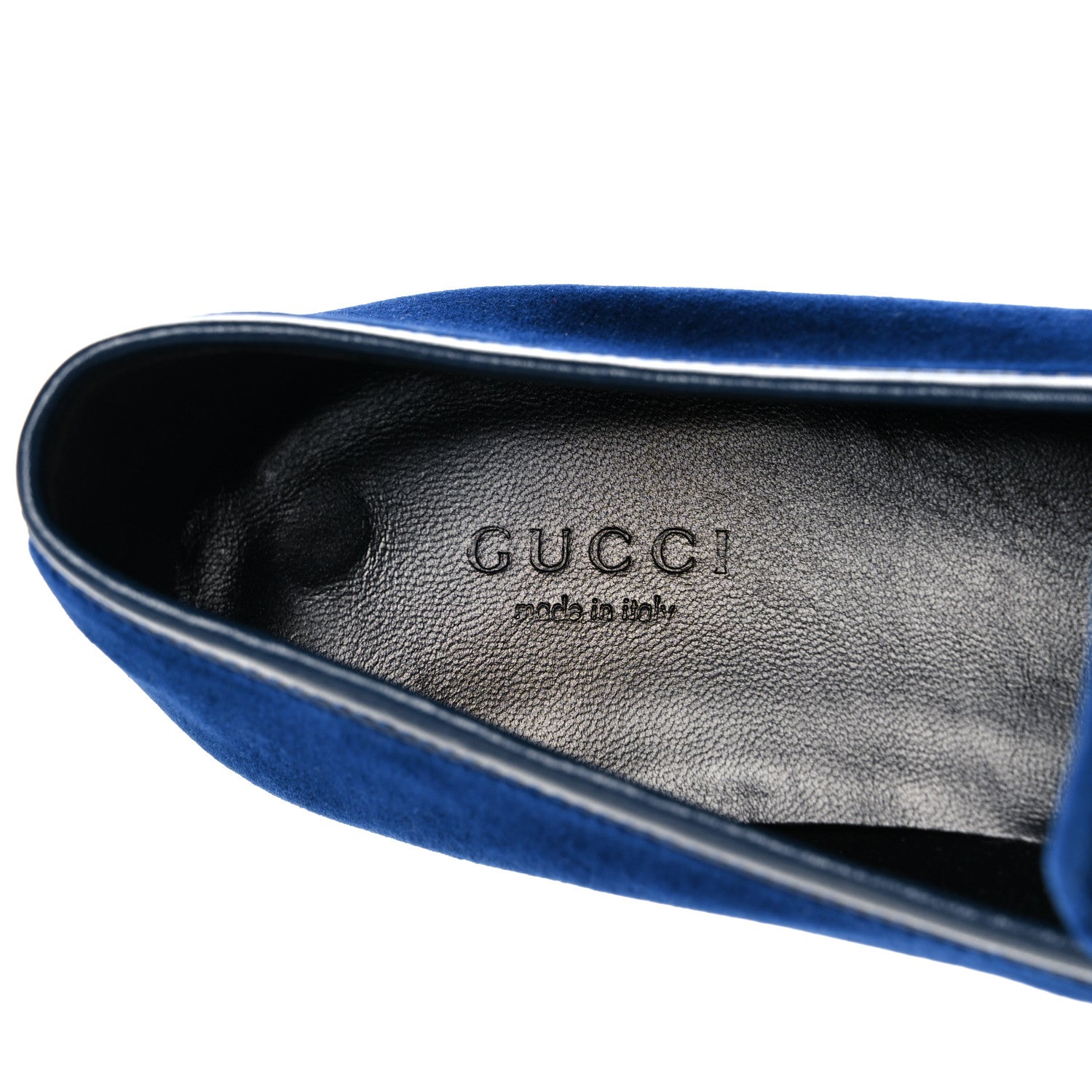 Gucci Velvet Horsebit Womens Jordaan Loafers 38 Blue Cobalt 7 of 8