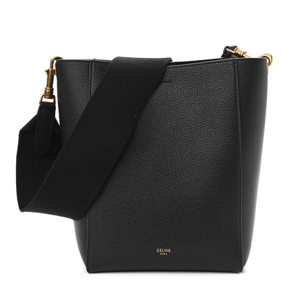 Celine Soft Grained Calfskin Small Sangle Bucket Bag Black 1 of 9