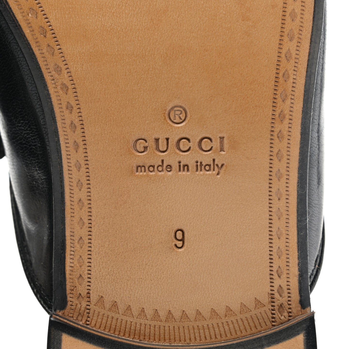 Goatskin Stripe Mens Horsebit Slingback Slippers 9 Black