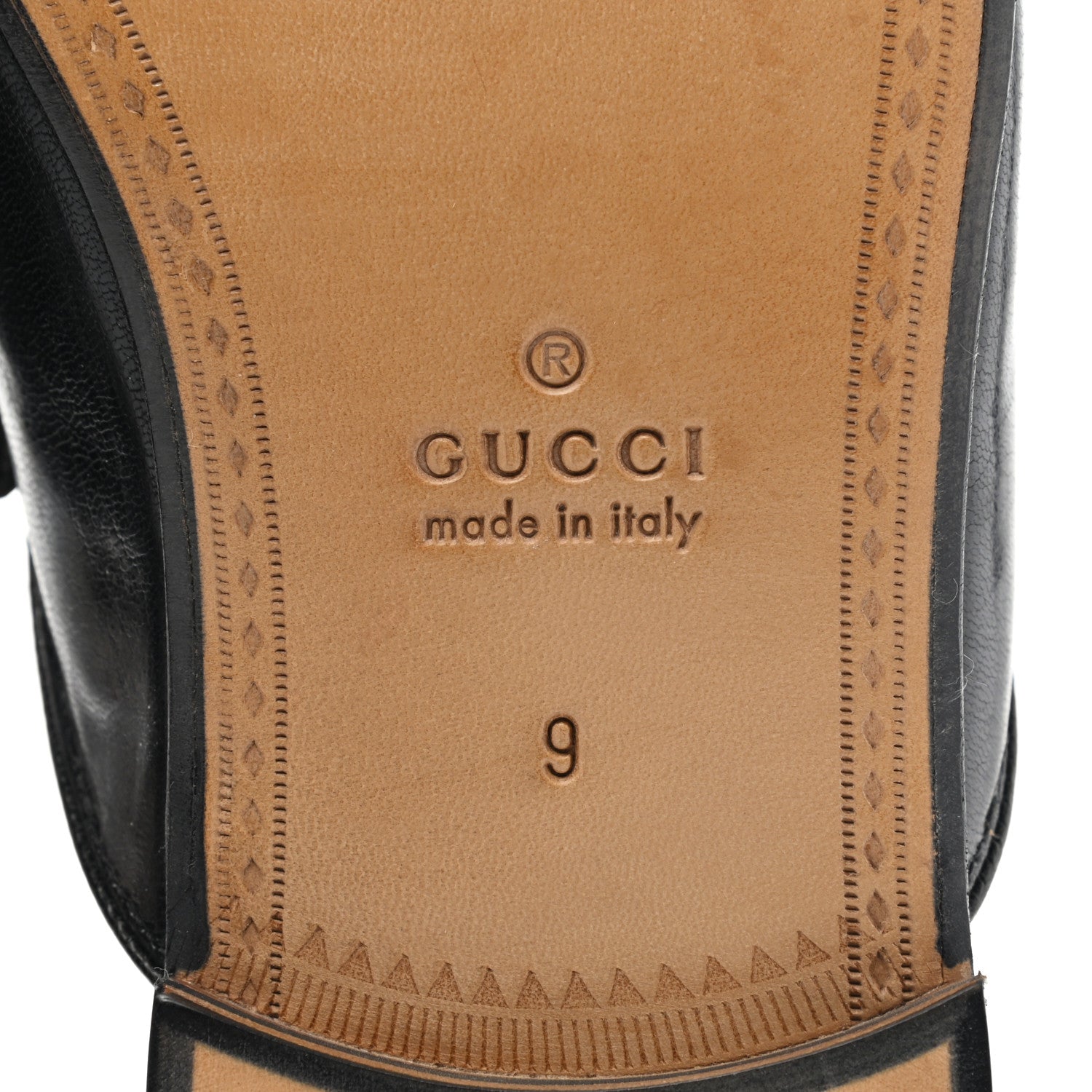 Gucci Goatskin Stripe Mens Horsebit Slingback Slippers 9 Black 6 of 10