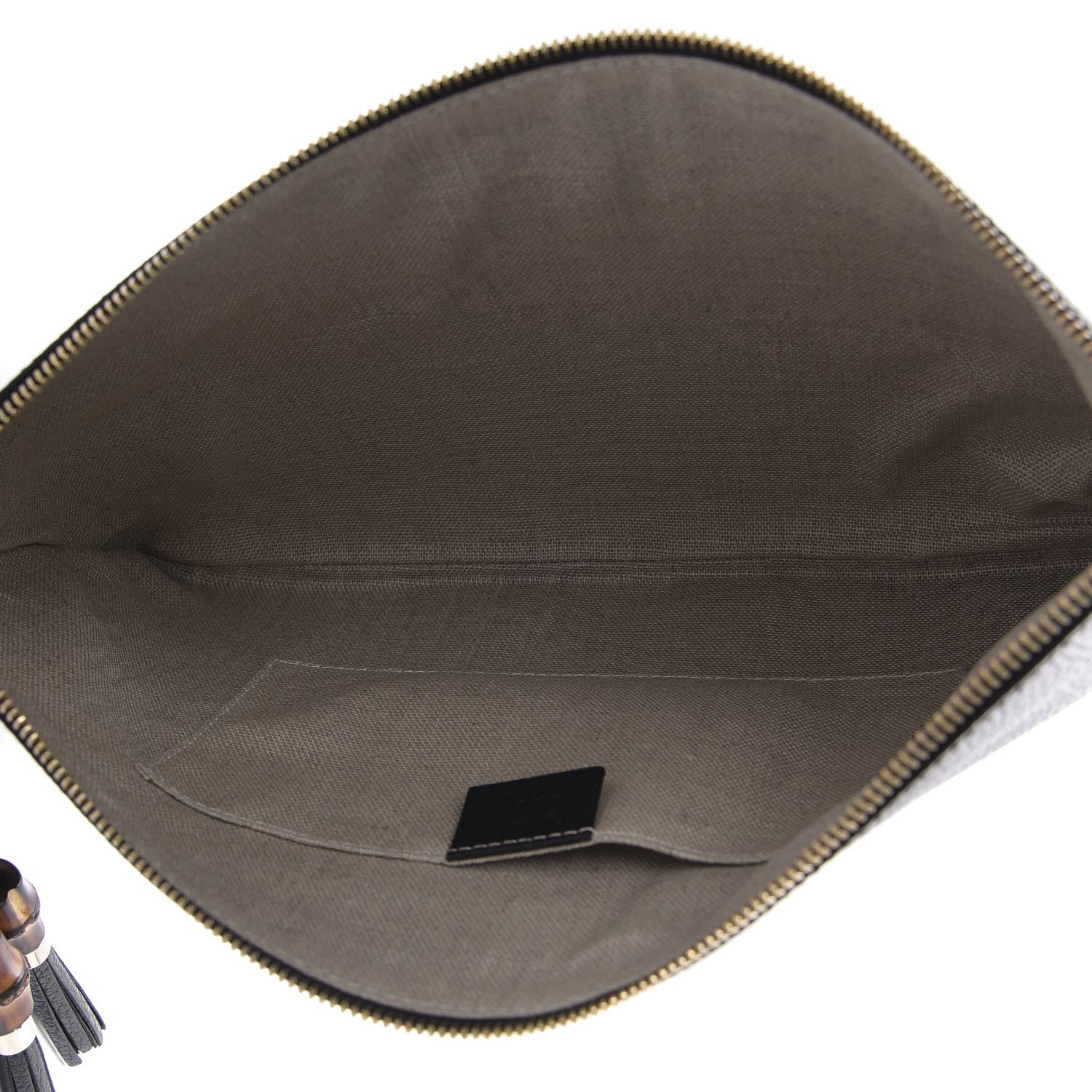 Gucci Pebbled Calfskin Large Bamboo Clutch Black 5 of 7