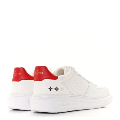 Louis Vuitton Calfskin Mongram Beverly Hills Sneakers 7 White Red 4 of 8