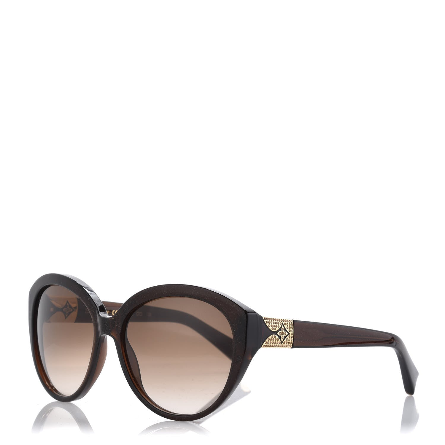 Louis Vuitton Heather Strass Cat Eye Sunglasses Z0595W Brown 1 of 7