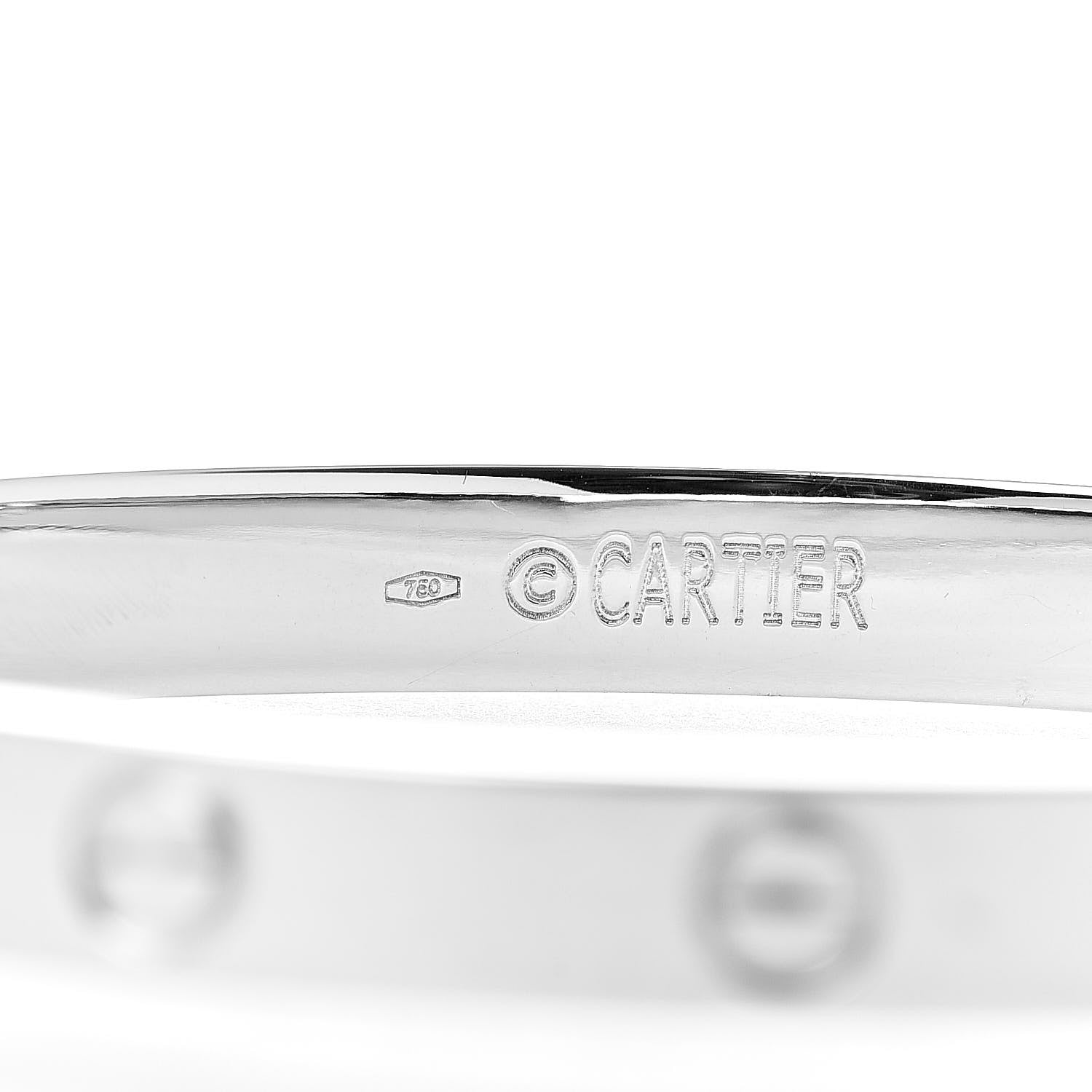 Cartier 18K White Gold LOVE Bracelet 18 4 of 6